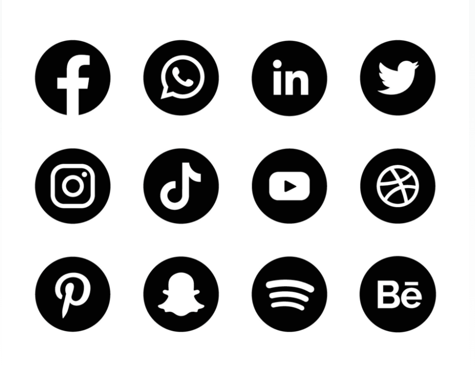ícones de mídias sociais